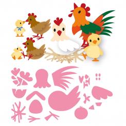 Marianne Design Stanz und Prägeschablone Collectable Eline`s Hühner Familie 