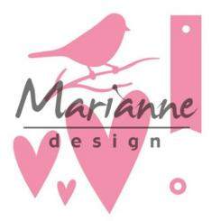 Marianne Design Stanz und Prägeschablone Collectable Karin`s Vogel, Herz & Tags 