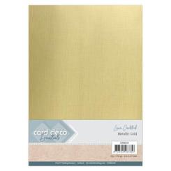 Metallic-Leinenkarton DIN A4  250g/m²  - 6 Bögen Gold Gold