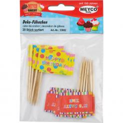 Meyco Deko-Fähnchen "Happy Birthday" u."It's Party Time" 20 Stck. 