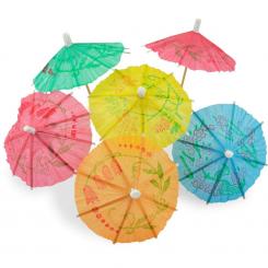 Meyco Deko-Schirmchen, ø 8 cm, 15cm lang -bunt sort. 6 Stck. 