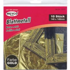 Meyco Design-Metall Blattgold 10 Blatt 14 x14cm Gold Gold