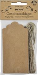 Meyco Geschenkanhänger aus Kraftpapier inkl Kordel Schild 50 x 100mm - 10 Stück Schild 50 x 100mm - 10 Stück