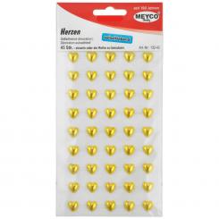 Meyco Halbperlen, selbstklebend - Herzen 9mm / 45 Stk. Gold 