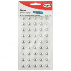 Meyco Halbperlen, selbstklebend - Sterne 10mm / 45 Stk. Silber 