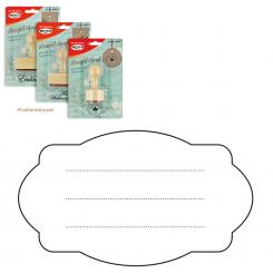Meyco Holz Stempel Etikett 52 x 30 mm 