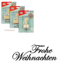 Meyco Holz Stempel "Frohe Weihnachten" 50x18 mm 