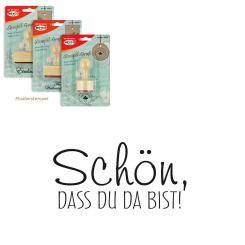 Meyco Holz Stempel "Schön, dass du da bist!" 30 x 15 mm 