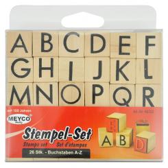 Meyco Holz Stempel Set "ABC" 26 Stempel - 10mm 
