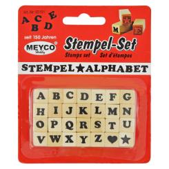 Meyco Holz Stempel Set "ABC" 28 Stempel - 6mm 