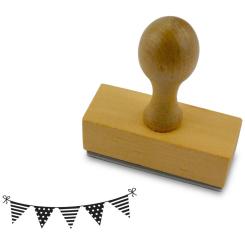Meyco Holz Stempel "Wimpel-Girlande" 60 x 20 mm 
