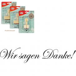 Meyco Holz Stempel "Wir sagen Danke!" 60 x 12 mm 