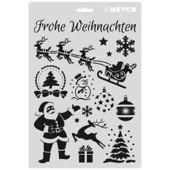 Meyco Schablonen - Stencil transparent DIN A4 - Weihnachten 