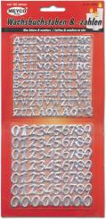 Meyco Wachsdekor Alphabet und Zahlen 158tlg silber silber