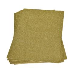 Moosgummiplatte mit Glitter 200x300x 2mm, 1 Stk. gold gold