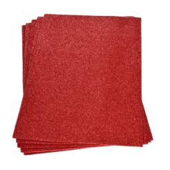 Moosgummiplatte mit Glitter 200x300x 2mm, 1 Stk. rot rot