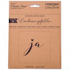 Mundart Stempel - Deutsch Text Prägefolder 15 x15cm "ja" 