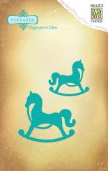 Nellie's Choice Vintasia Stanzschablone - Schaukelpferde 