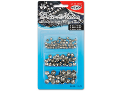 Nieten Ziernieten Kegel Silber ca.130 Stk. sort. Ø 6mm, 8mm, 10mm 