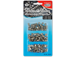 Nieten Ziernieten Pyramide Silber ca.130 Stk. sort. Ø 6mm, 8mm, 10mm 