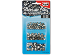 Nieten Ziernieten Rund Silber ca.130 Stk. sort. Ø 7mm, 9mm, 12mm 