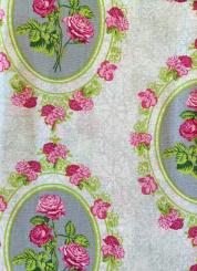 Oaki Doki Baumwollstoff Webware "Romantic" 50x70cm Rosen Zartesgrün Rosen Zartesgrün