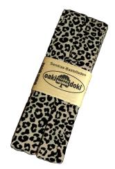 Oaki Doki Schrägband / Einfassband Tricot de Luxe Jersey gefalzt 3m x 20mm 3009-Leopard Sand 3009-Leopard Sand