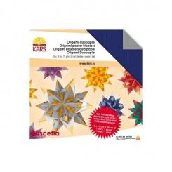 Origami Bascetta Stern Duo blau/silber 15X15cm/30Stk. 