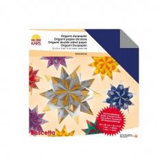 Origami Bascetta Stern Duo blau/silber 20x20cm 