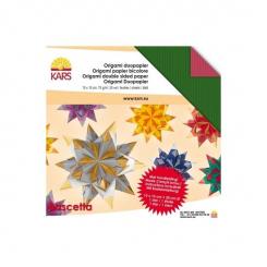 Origami Bascetta Stern Duo rot/grün transparent 15X15cm/30Stk. 