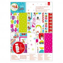 Papermania Papier Set A4 Ultimativer Stanz- und Papierblock (48Bl) - Love Santa 