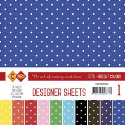 Paperpack - 15,2 x 15,2cm - Designer Sheets – Punkte - 170gr - 50 Blatt 
