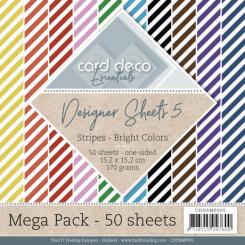 Paperpack - 15,2 x 15,2cm - Designer Sheets – Streifen - 170gr - 50 Blatt 