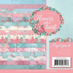 Paperpack - 15,2 x 15,2cm - Yvonne Creations -Flowers with a Twist – 170gr - 