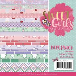 Paperpack - 15,2 x 15,2cm - Yvonne Creations - Sweet Girls – 170gr - 