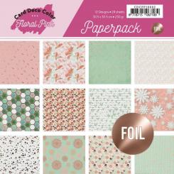 Paperpack - 30,5 x 30,5cm - Yvonne Creations - Floral Pink – 230gr - 