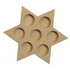 Papp Art Schale Stern Ø 22cm für 7 Teelichter 