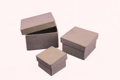 Pappart / Pappmachee 3er Set Dose Quadratisch 