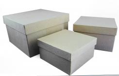 Pappart / Pappmachee 3er Set Dose Quadratisch Large 