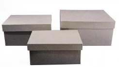 Pappart / Pappmachee 3er Set Dose Rechteckig Large 