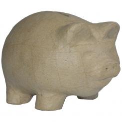 Pappart / Pappmachee Figur "Sparschwein" L:15 B:12 H:13 cm 