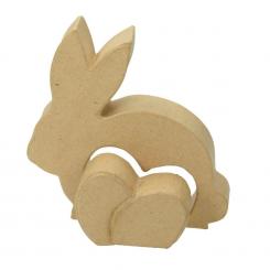 Pappart / Pappmachee Hase Silhouette, mit Schiebeeier 