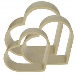 Pappart / Pappmachee Rahmen "Herz" seitlich stehend 