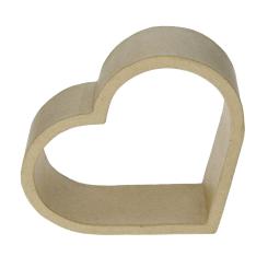 Pappart / Pappmachee Rahmen "Herz" seitlich stehend 18 x 16 x 6  x 1 cm 18 x 16 x 6  x 1 cm