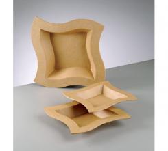 Pappart Schale Quadrat geschwungen 19x19x3cm 