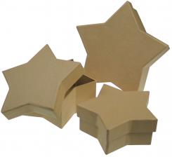 Pappschachteln Pappart Dosen Stern 3er Set 