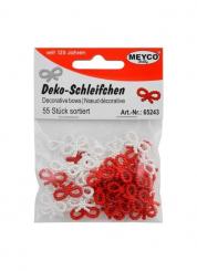 Perlenschleifen Perlmutt rot und weiss sort. 55Stk. 