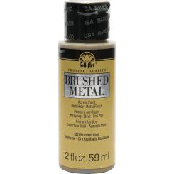 Plaid Folkart - Brushed Metal Acrylfarbe - 59ml Gold Gold