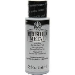 Plaid Folkart - Brushed Metal Acrylfarbe - 59ml Pale Silver / Hell Silber Pale Silver / Hell Silber