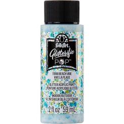 Plaid Folkart - Glitterific POP Acrylfarbe - 59ml Beach Vibe / Strandstimmung Beach Vibe / Strandstimmung